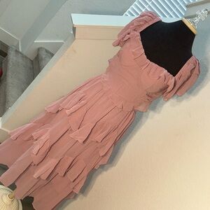 Chic Asymmetrical Pink Dress